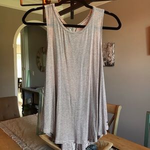 American Eagle Red and White Striped Tank Top